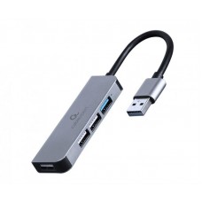 USB HUB Cablexpert 1USB 3.1 3USB 2.0 USB-USB металл Grey (UHB-U3P1U2P3-01)