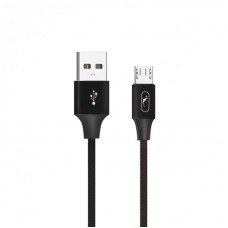 Кабель USB-microUSB SkyDolphin S55V Neylon 2.4A 1m Black (USB-000438)