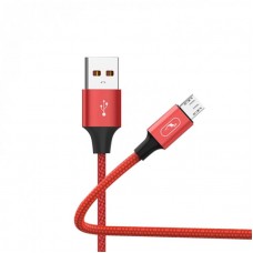 Кабель USB-MicroUSB SkyDolphin S55V Neylon 2.4A 1m Red (USB-000439)