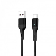 Кабель USB-Type-C SkyDolphin S06T LED Smart Power 3A 1m Black (USB-000557)