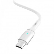 Кабель USB-microUSB SkyDolphin S06V LED Smart Power 3A 1m White (USB-000558)