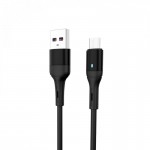 Кабель USB-MicroUSB SkyDolphin S06V LED Smart Power 3A 1m Black (USB-000559)