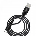 Кабель USB-MicroUSB SkyDolphin S49V LED Aluminium Alloy 3A 1m Black (USB-000571)