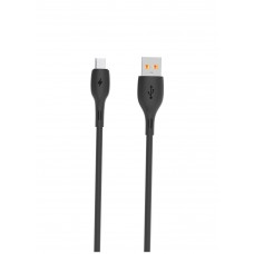 Кабель USB-microUSB SkyDolphin S22V Soft Silicone 2.4A 1m Black (USB-000607)