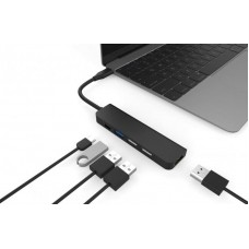 USB HUB XoKo 1Type-C 3USB Type-C-HDMI-USB AC-405 Black