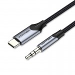 Кабель Audio Type-C-3.5мм Vention nickel-plated 1m Black (BGKHF) Кабель Audio Type-C-3.5мм Vention nickel-plated 1m Black (BGKHF)