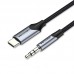 Кабель Audio Type-C-3.5мм Vention nickel-plated 1m Black (BGKHF)