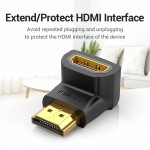 Адаптер HDMI-HDMI Vention F/M UP 90 4K 60Hz gold-plated Black (AIOB0)