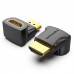 Адаптер HDMI-HDMI Vention F/M UP 90 4K 60Hz gold-plated Black (AIOBO)