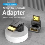 Адаптер HDMI-HDMI Vention F/M UP 90 4K 60Hz gold-plated Black (AIOB0)
