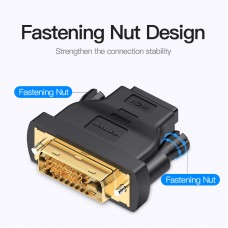 Адаптер HDMI-DVI-D Vention (DVI 24+1-HDMI 1.4) M/F 1080P 60Hz Black (ECDB0)