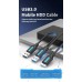 Кабель 2in1 USB-MicroUSB-B 3.0 Vention M/2xM PVC Round nickel-plated 3A 5Gbps 0.5m Black (CQPBD)