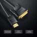Кабель HDMI-DVI-D v.1.4 Vention (DVI 24+1) 1080P 60Hz gold-plated 2m Black (ABFBH)