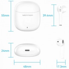 Наушники гарнитура вкладыши Bluetooth 5.3 TWS Vention Elf Earbuds E02 White (NBGW0)