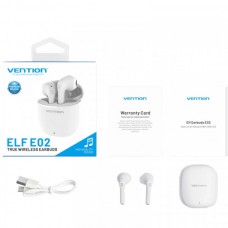 Наушники гарнитура вкладыши Bluetooth 5.3 TWS Vention Elf Earbuds E02 White (NBGW0)
