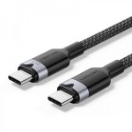 Кабель Type-C-Type-C Vention Alum Allo Nylon-Braided E-Marker Chip PD3.1 240W 5A 480Mbps 1m Black (TRIBF)