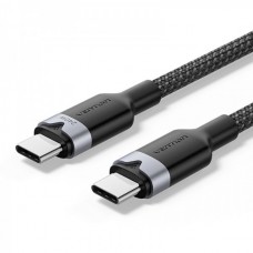 Кабель Type-C-Type-C Vention Alum Allo Nylon-Braided E-Marker Chip PD3.1 240W 5A 480Mbps 1m Black (TRIBF)