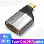 Адаптер Type-C-DisplayPort v.1.2 Vention 4K 60Hz gold-plated Black (TCCH0)