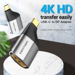 Адаптер Type-C-DisplayPort v.1.2 Vention 4K 60Hz gold-plated Black (TCCH0)