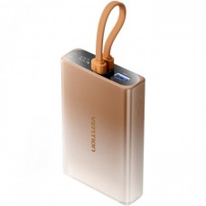 УМБ Vention 10000mAh 22.5W PD 1USB 1Type-C 3A In/Out Lightning In/Out LED display Gold
