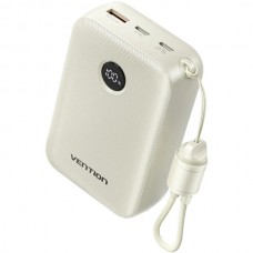 УМБ Vention 20000mAh 22.5W Fast Charging 1USB 2Type-C 3A with built-in Type-C cable Beige