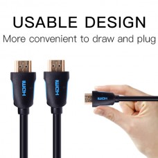Кабель HDMI-HDMI v.2.0 Vention 4K 60Hz 18Gbps gold-plated 1.5m Black (VAA-M02-B150)