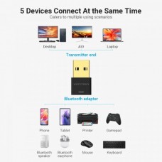 Адаптер USB Bluetooth 5.0 Vention Apt-X RTL (CD) Black (NAFB0)