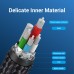 Кабель 3 в 1 USB-MicroUSB-Type-C-Lightning Vention TPE Nylon MFi C89 2А 480Mbps 0.5m Grey (CQJHD)