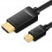 Кабель MiniDisplayPort-HDMI v.1.4 Vention 4K 30Hz gold-plated 1.5m Black (HAHBG)