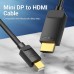 Кабель MiniDisplayPort-HDMI v.1.4 Vention 4K 30Hz gold-plated 1.5m Black (HAHBG)