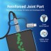Кабель 3 в 1 USB-MicroUSB-Type-C-Lightning Vention TPE Nylon MFi C89 2А 480Mbps 1m Grey (CQJHF)