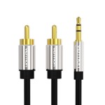 Кабель Audio 3.5мм-2RCA Vention PVC gold-plated 10m Black (BCFBL) Кабель Audio 3.5мм-2RCA Vention PVC gold-plated 10m Black (BCFBL)