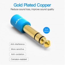 Адаптер Audio 6.35мм-3.5мм Vention F/M gold-plated copper Blue (VAB-S01-L)