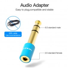 Адаптер Audio 6.35мм-3.5мм Vention F/M gold-plated copper Blue (VAB-S01-L)