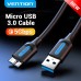 Кабель USB-MicroUSB-B 3.0 Vention PVC Round nickel-plated 5Gbps 2m Black (COPBH)