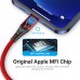 Кабель USB-Lightning Vention TPE Nylon MFi C89 2.4A 480Mbps nickel-plated 1m Red (LABRF)