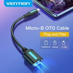 Адаптер USB-MicroUSB OTG 2.0 Vention PVC Round 2A 480Mbps nickel-plated 0.15m Black (CCUBB) Адаптер USB-MicroUSB OTG 2.0 Vention PVC Round 2A 480Mbps nickel-plated 0.15m Black (CCUBB)