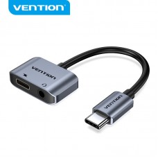 Адаптер Audio 2 ni 1 Type-C-3.5мм Vention M/2xF 1.5A nickel-plated 0.10m Black (BGSHA)