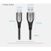 Кабель USB-Type-C Vention TPE Nylon 5A 480Mbps nickel-plated 0.25m Grey (COFHC)