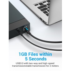 Кабель USB-Type-B 3.0 Vention PVC 3m 5Gbps Black (COOBI)