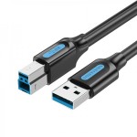 Кабель USB-Type-B 3.0 Vention PVC 3m 5Gbps Black (COOBI) Кабель USB-Type-B 3.0 Vention PVC 3m 5Gbps Black (COOBI)