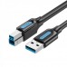 Кабель USB-Type-B 3.0 Vention PVC 3m 5Gbps Black (COOBI)