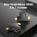 Адаптер 2 в 1 MicroHDMI-MiniHDMI-HDMI Vention (4K 30Hz MiniHDMI) (1080p 60Hz MicroHDMI) Black (AGFB0)