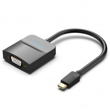 Адаптер Type-C-VGA Vention 1080P 60Hz gold-plated 0.15m Black (TDDBB)