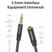 Удлинитель Audio Aux 3.5мм-3.5мм M/F Vention gold-plated 2m Black (VAB-B06-B200-M)
