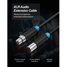 Кабель Audio XLR-XLR Vention PVC M/F nickel-plated 15m Black (BBFBN)