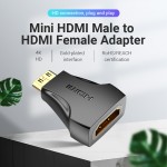 Адаптер HDMI-miniHDMI Vention 4K 30Hz 3D Visual Effects Upgraded gold-plated Black (AISB0)