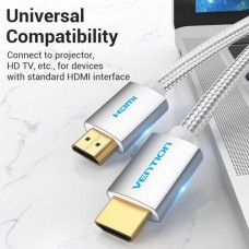 Кабель Vention HDMI-HDMI v2.0 4K 60Hz 10m Cotton Braided Silver (AABIL)