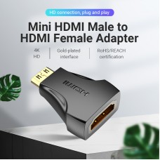 Адаптер HDMI-miniHDMI Vention 4K 30Hz 3D Visual Effects Upgraded gold-plated Black (AISB0)