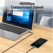 Кабель Type-C-Type-C Vention TPE Nylon PD 100W 5A 480Mbps nickel-plated 2m Grey (TAEHH)